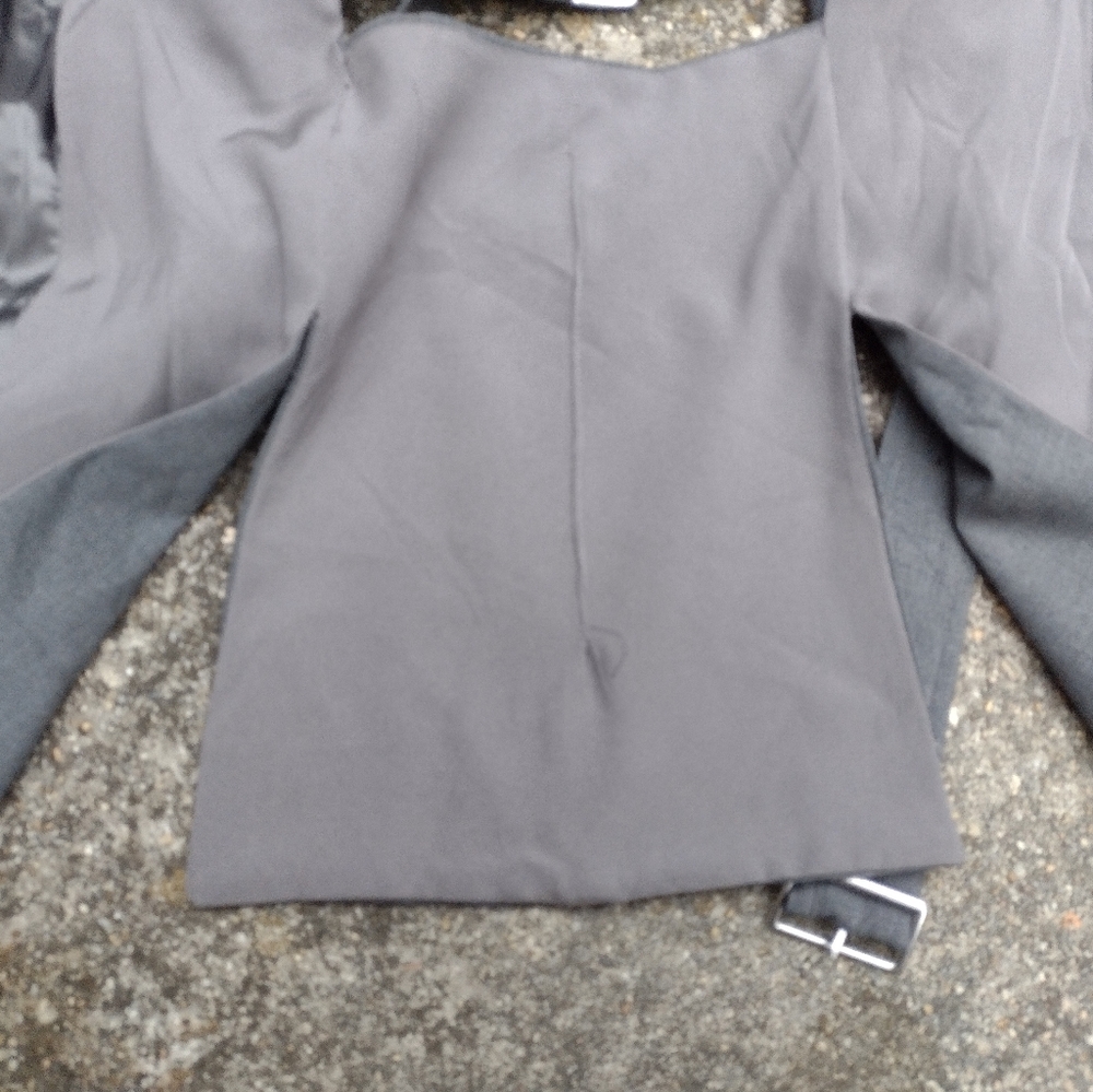 Helmut Lang Cutout Back Gray Wool Belted Blazer Jacket NWOT - Picture 11 of 11